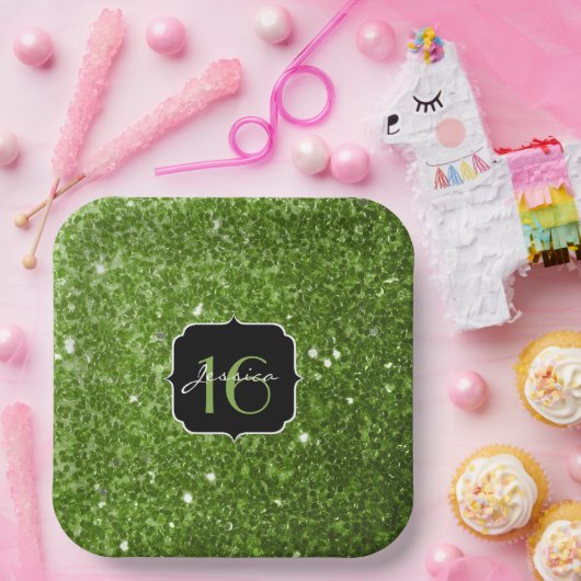 Assiettes En Carton Verdure parties scintillant verte scintille Sweet (Fête)