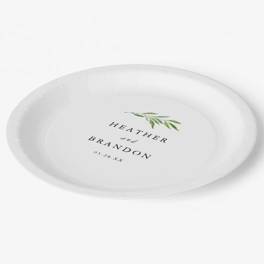 Assiettes En Carton Verdure rustique Élégante table de réception de ma (Angle)