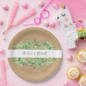 Assiettes En Carton Verdure rustique Eucalyptus Garland Mariage (Fête)