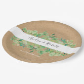 Assiettes En Carton Verdure rustique Eucalyptus Garland Mariage (Angle)