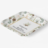 Assiettes En Carton Verdure rustique & Pinecones (Angulaire)