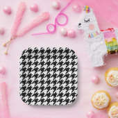 Assiettes En Carton Vérification de la position de base en noir et bla (Fête)