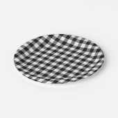 Assiettes En Carton Vérifications Modernes de Buffle Noir et Blanc (Angle)