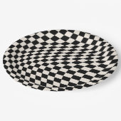 Assiettes En Carton Vérifier le tableau de bord du Motif noir et blanc (Angle)