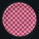 Assiettes En Carton Vérifier Motif Magenta Et Rose<br><div class="desc">à damiers Motif - magenta et damier rose.</div>