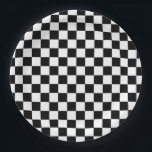 Assiettes En Carton Vérifier noir blanc À damiers Motif tableau de bor<br><div class="desc">à damiers Motif - damier noir et blanc.</div>