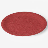 Assiettes En Carton Véritable conception tissée rouge (Angle)