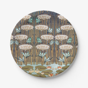 Assiettes En Carton Verneuil Dragonfly Water Lily Art Nouveau : Vintag