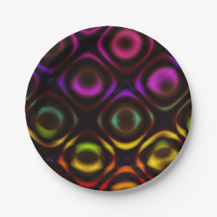 Assiettes En Carton Verre Arc-en-ciel Fractal Art