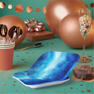 Assiettes En Carton Verre bleu