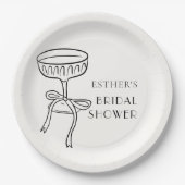 Assiettes En Carton Verre Champagne Avec Fête des mariées Bow (Devant)