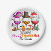 Assiettes En Carton Verre de vin Hallowksmas heureux (Devant)