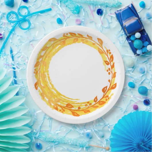 Assiettes En Carton Verrerie d'automne en couleurs d'automne (Fête)