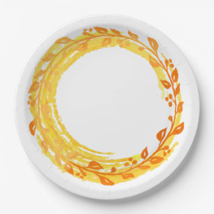 Assiettes En Carton Verrerie d'automne en couleurs d'automne
