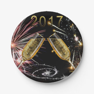 Assiettes En Carton Verres 2017 et feux d'artifice de Champagne