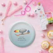 Assiettes En Carton Vers à fusée rapide (Fête)