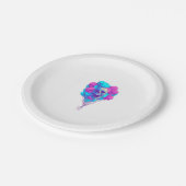 Assiettes En Carton Vers le haut et l'os � drôle crâne flottant (Angle)