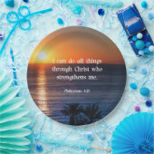 Assiettes En Carton verset biblique, Philippiens 4:13 (Fête)