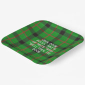 Assiettes En Carton Vert à carreaux de Noël Citations drôles  (Angulaire)