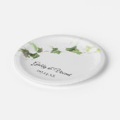 Assiettes En Carton Vert anglais Vin Vin Mariage d'aquarelle (Angle)