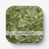 Assiettes En Carton Vert Annabelle Hydrangea Fleurs Mariage (Recto)