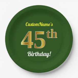 Assiettes En Carton Vert, anniversaire d'or de Faux quarante-cinquièm