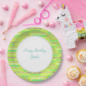 Assiettes En Carton Vert Anniversaire Personnalisé (Fête)
