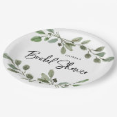 Assiettes En Carton Vert aquarelle simple | FÊTE DES MARIÉES (Angle)