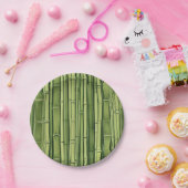 Assiettes En Carton vert bamboo pattern (Fête)