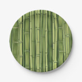 Assiettes En Carton vert bamboo pattern (Devant)