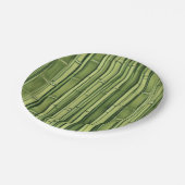 Assiettes En Carton vert bamboo pattern (Angle)