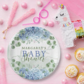 Assiettes En Carton Vert Bleu hydrangée C'est un Baby shower garçon (Fête)