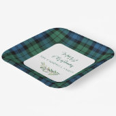 Assiettes En Carton Vert Bleu Russe Plaid Noël Tartan (Angulaire)