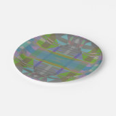 Assiettes En Carton Vert bleu violet géométrique (Angle)