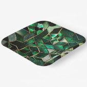 Assiettes En Carton Vert et Or (Angulaire)