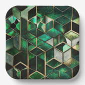 Assiettes En Carton Vert et Or (Recto)