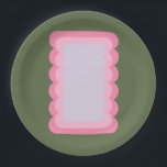Assiettes En Carton Vert Et Rose De Forme Vastes Rétro<br><div class="desc">Forme Abstraite Vague Rétro - Vert Et Rose.</div>