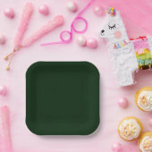 Assiettes En Carton Vert foncé texturé (Fête)