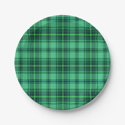 Assiettes En Carton Vert gai classique du plaid | (Devant)