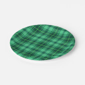 Assiettes En Carton Vert gai classique du plaid | (Angle)