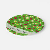 Assiettes En Carton vert mignon de motif de fleur de coccinelle et de (Angle)