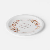 Assiettes En Carton Vert moderne Chute géométrique Mariage rustique (Angle)