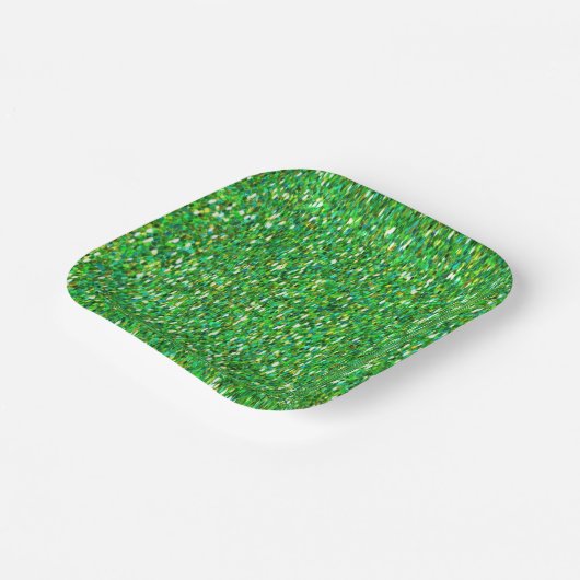 Assiettes En Carton Vert Noël (Angulaire)