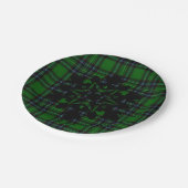 Assiettes En Carton Vert Noir Plaid Flacon de neige rustique (Angle)