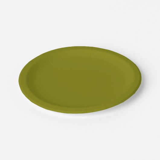 Assiettes En Carton Vert olive classique (Angle)