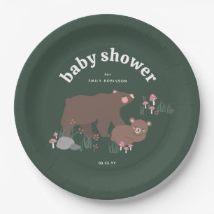 Assiettes En Carton Vert on peut attendre le Baby shower des bois
