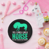Assiettes En Carton Vert Oui Je Sens Comme Un Cheval (Fête)