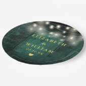 Assiettes En Carton Vert Rustique Boho Boho Barne Éclairage Mariage (Angle)