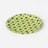 Assiettes En Carton Vert rustique rétro Jardin végétal Aquarelle (Angle)