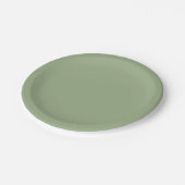 Assiettes En Carton Vert Sage moderne Couleur uni (Angle)